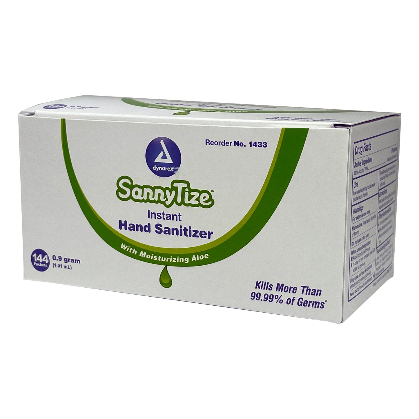 SannyTize Instant Hand Sanitizer, 0.9g Packet, Box of 144