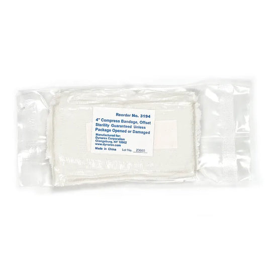Compress Bandage, 4", Offset, Sterile (off center)