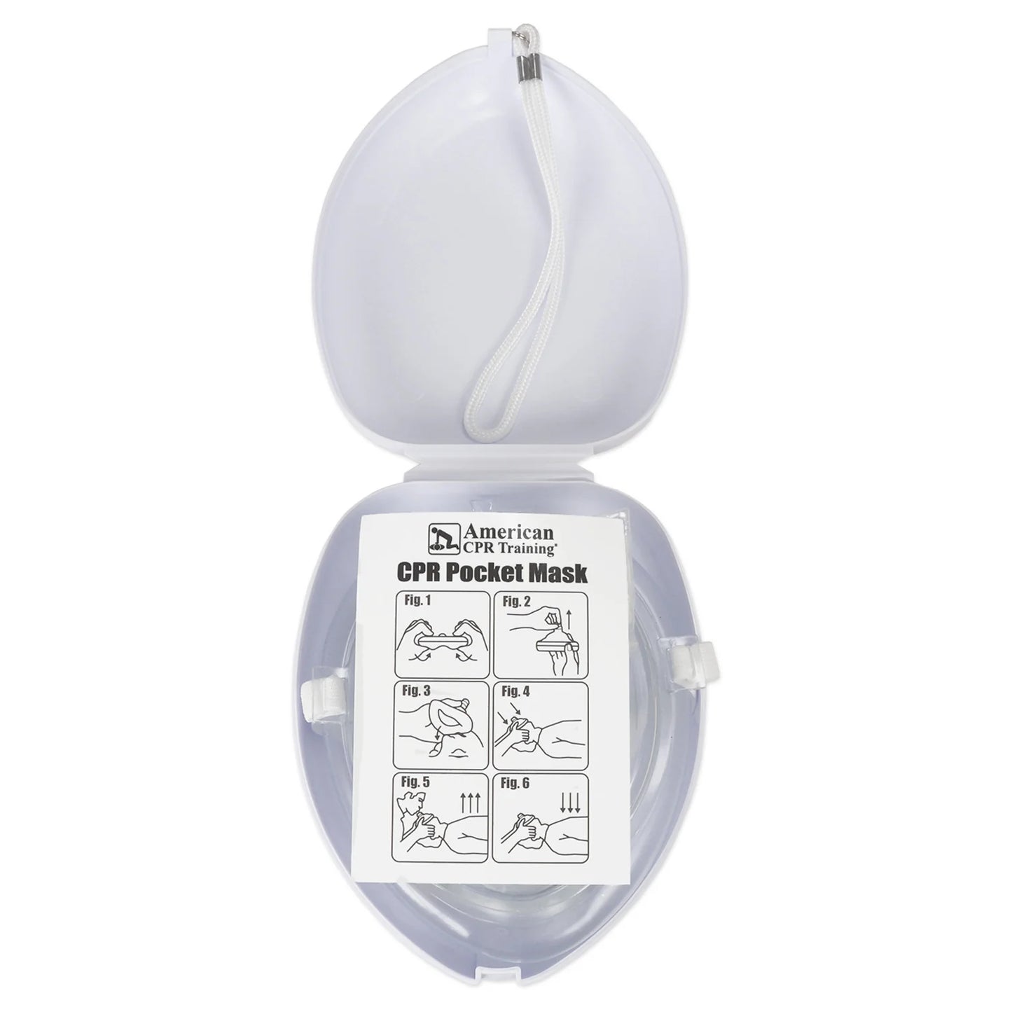 American CPR Pocket Mask, Plastic Case, Adult/Child/Infant with O2 Inlet