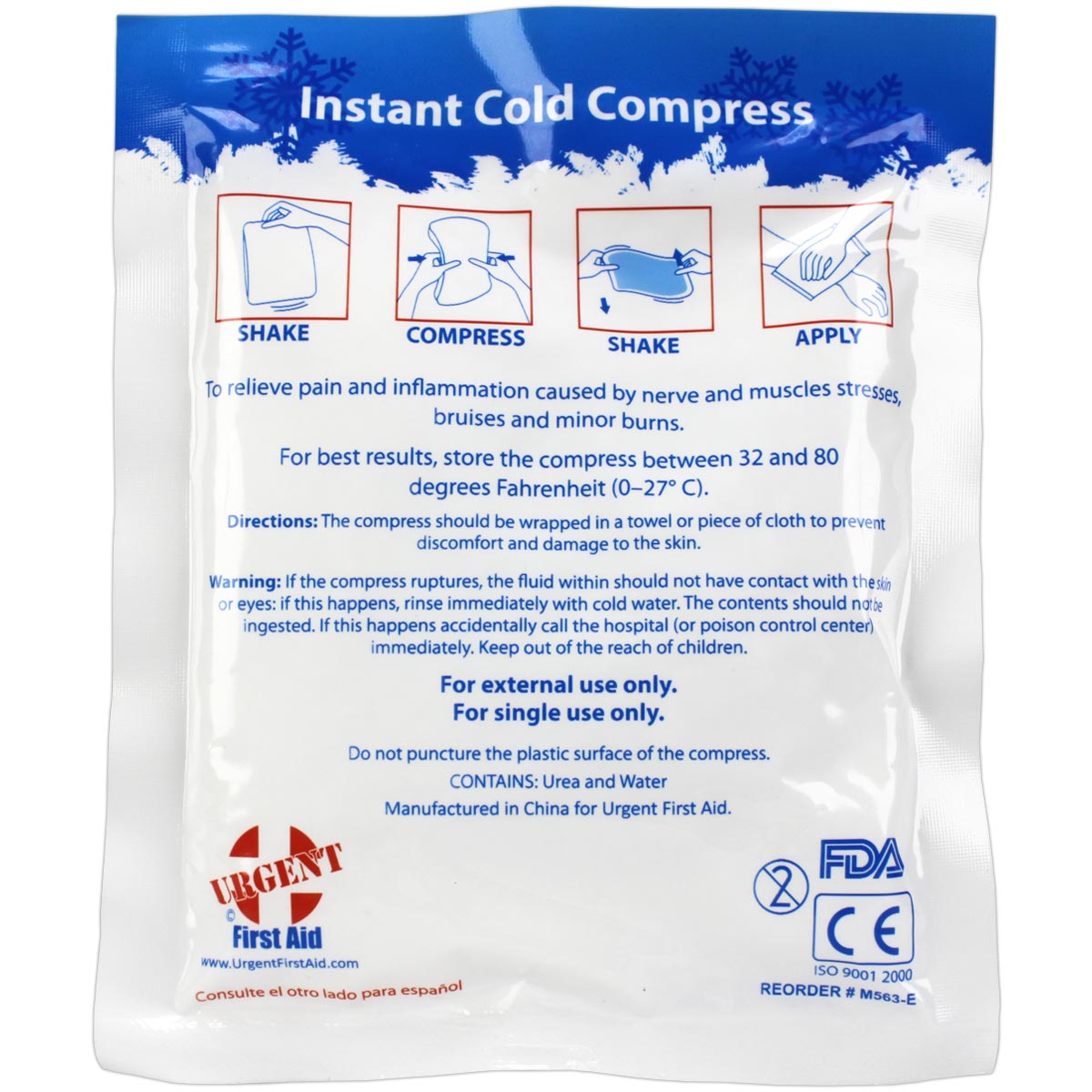 4" x 5" Urgent First Aid Instant Cold Compress, 1 Each