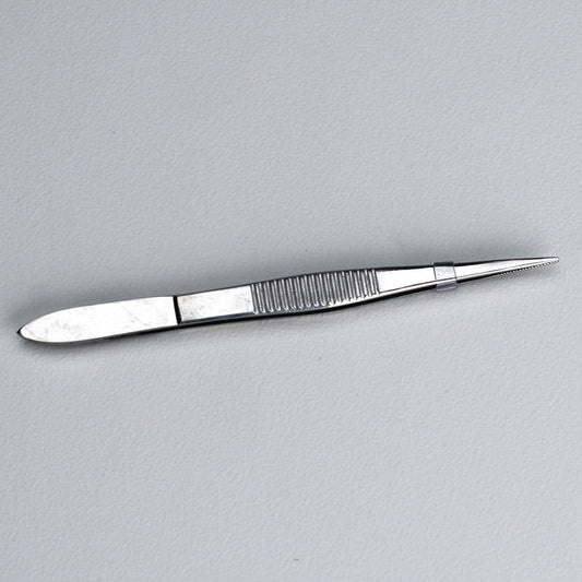 Deluxe Tweezers, 4-1/2" Stainless Steel, Pointed Edge, 1 each