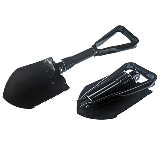 23 Black Tri-Fold Serrated Shovel W/Carrying Case
