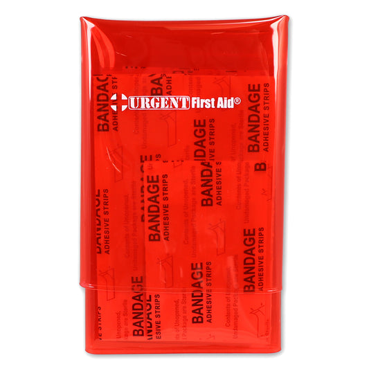 Mini Folding First Aid Pack, Red, Urgent First Aid, 18 Pieces