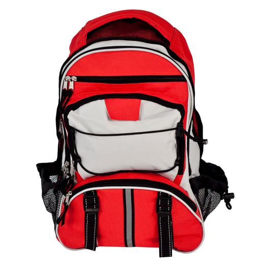 Elite Multi-pocket Hikers Backpack, Red